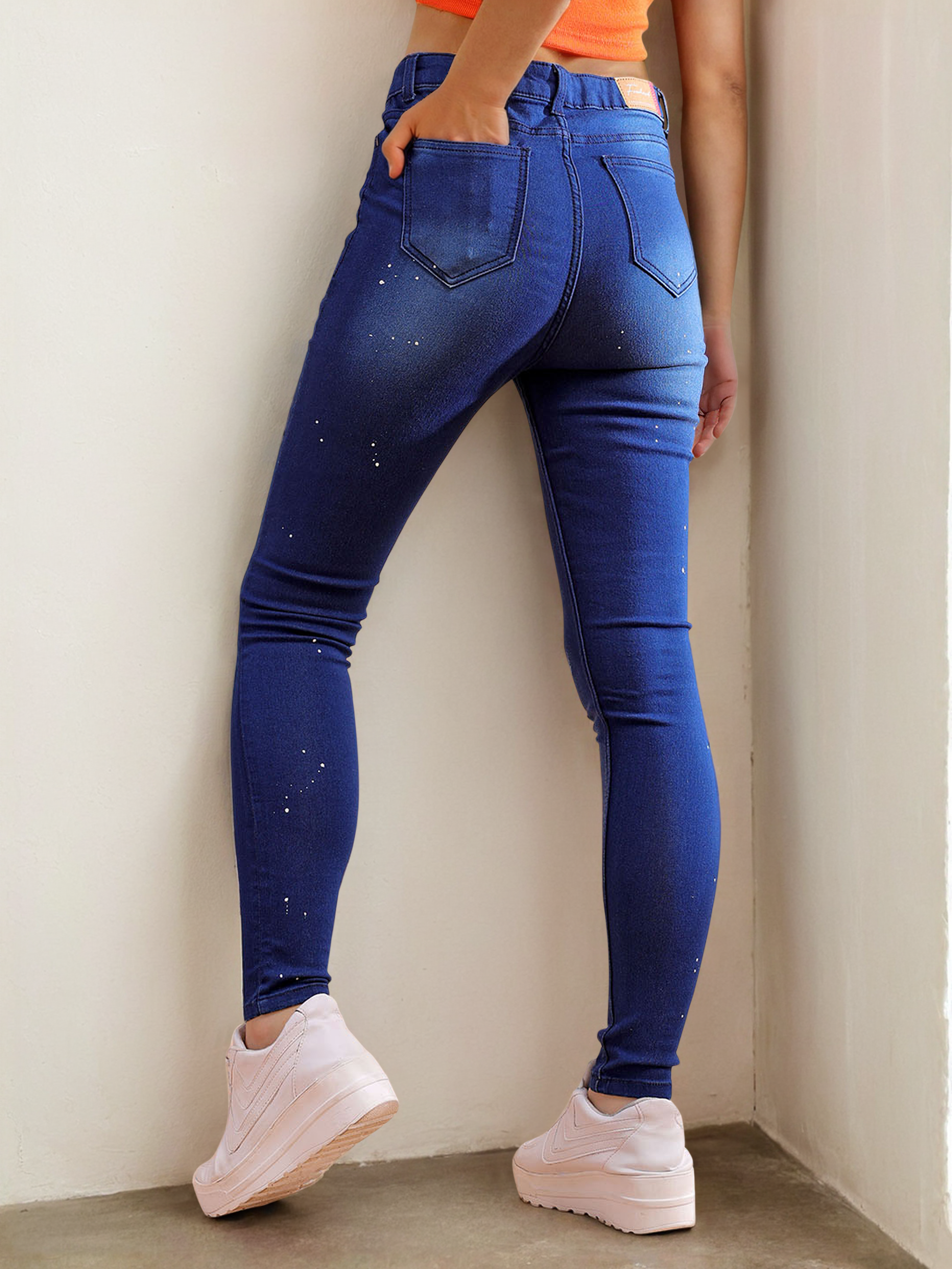 Women's Animal Printed Straight Denim Jeans