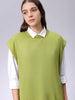 Women's Green Loose Fit Solid Sweater