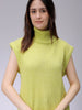 Women's Green Loose Fit Solid Sweater