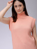 Women's Pink Loose Fit Solid Sweater