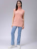 Women's Pink Loose Fit Solid Sweater