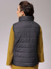 Women's Black Regular Fit Solid Regular Quilted Jacket