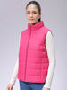 Women's Pink Regular Solid Quilted Jacket