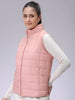 Women's Pink Regular Solid Quilted Jacket