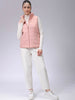 Women's Pink Regular Solid Quilted Jacket