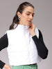 Women's White Regular Fit Solid Cropped Quilted Jacket