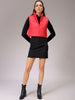 Women's Red Regular Fit Solid Cropped Quilted Jacket