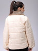 Women's Yellow Relaxed Fit Solid Puffer Jacket