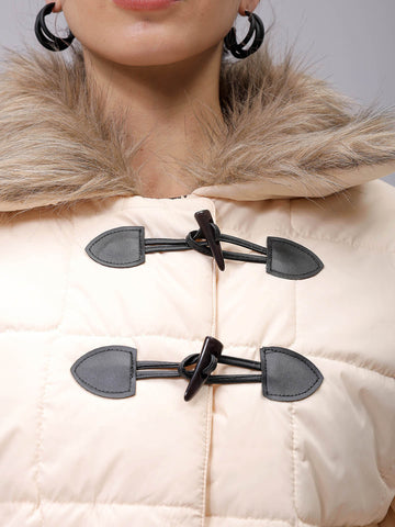 Women's Yellow Relaxed Fit Solid Puffer Jacket