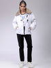 Women's White Relaxed Fit Solid Puffer Jacket