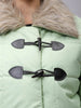 Women's Green Relaxed Fit Solid Puffer Jacket