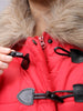Women's Red Relaxed Fit Solid Puffer Jacket