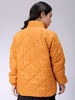 Women's Mustard Relaxed Solid Quilted Jacket
