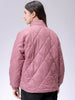 Women's Purple Relaxed Solid Quilted Jacket