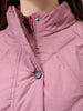 Women's Purple Relaxed Solid Quilted Jacket