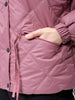 Women's Purple Relaxed Solid Quilted Jacket