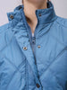 Women's Blue Relaxed Solid Quilted Jacket