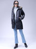 Women's Black Relaxed Fit Solid Puffer Jacket