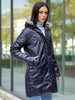 Women's Black Relaxed Fit Solid Puffer Jacket