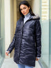 Women's Black Relaxed Fit Solid Puffer Jacket