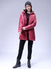 Women's Maroon Relaxed Fit Solid Puffer Jacket