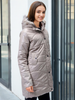 Women's Beige Relaxed Fit Solid Puffer Jacket