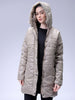 Women's Beige Relaxed Fit Solid Puffer Jacket