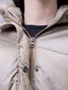 Women's Beige Relaxed Fit Solid Puffer Jacket