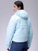 Women's Regular Fit Solid Hooded Puffer Jacket