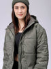 Women's Regular Fit Solid Hooded Puffer Jacket