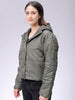 Women's Regular Fit Solid Hooded Puffer Jacket