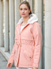 Women's Pink Regular Fit Solid Parka Jacket