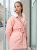 Women's Pink Regular Fit Solid Parka Jacket