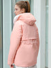 Women's Pink Regular Fit Solid Parka Jacket