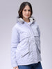Women's Purple Regular Fit Solid Parka Jacket