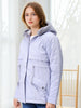 Women's Purple Regular Fit Solid Parka Jacket
