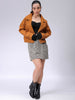 Women's Brown Straight Solid Trench Coat