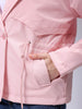 Women's Pink Regular Fit Solid Trench Coat