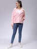 Women's Pink Regular Fit Solid Trench Coat