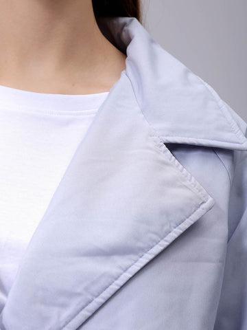 Women's Purple Regular Fit Solid Trench Coat