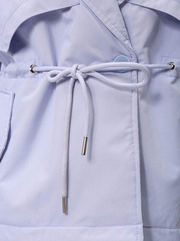 Women's Purple Regular Fit Solid Trench Coat