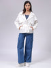 Women's White Regular Fit Solid Trench Coat