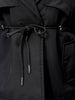 Women's Black Regular Fit Solid Trench Coat