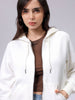 Women's Relaxed Fit Solid Front Open Sweatshirt