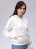 Women's Relaxed Fit Solid Front Open Sweatshirt