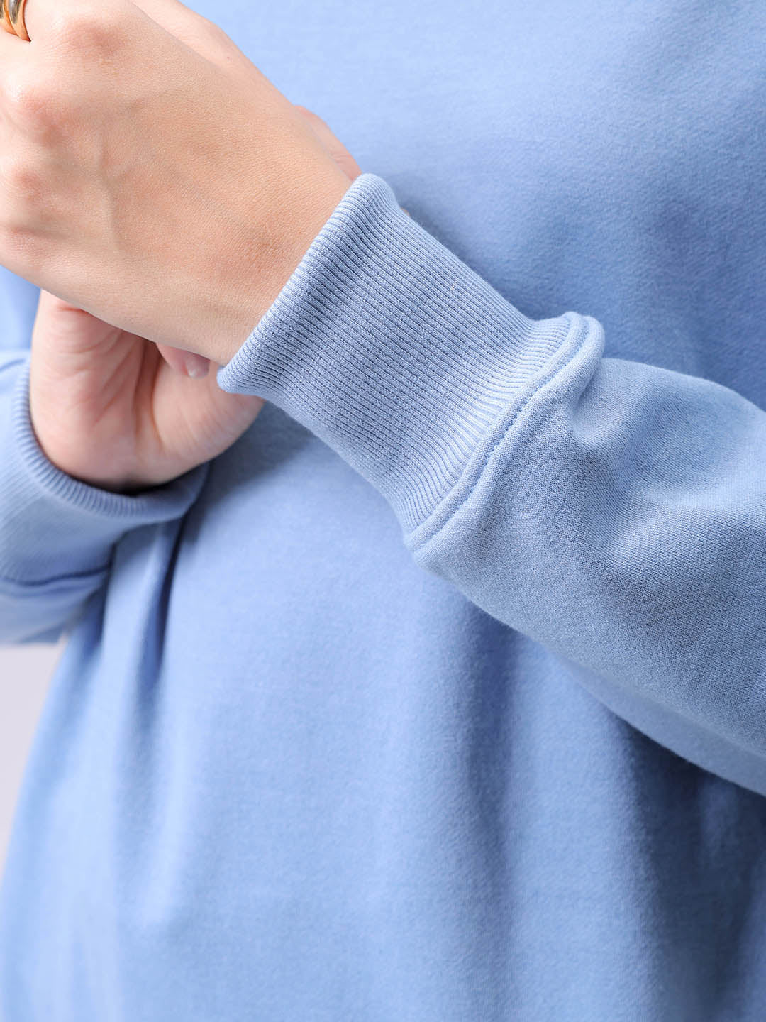 Women's Drop Shoulder Solid Crew Neck Sweatshirt