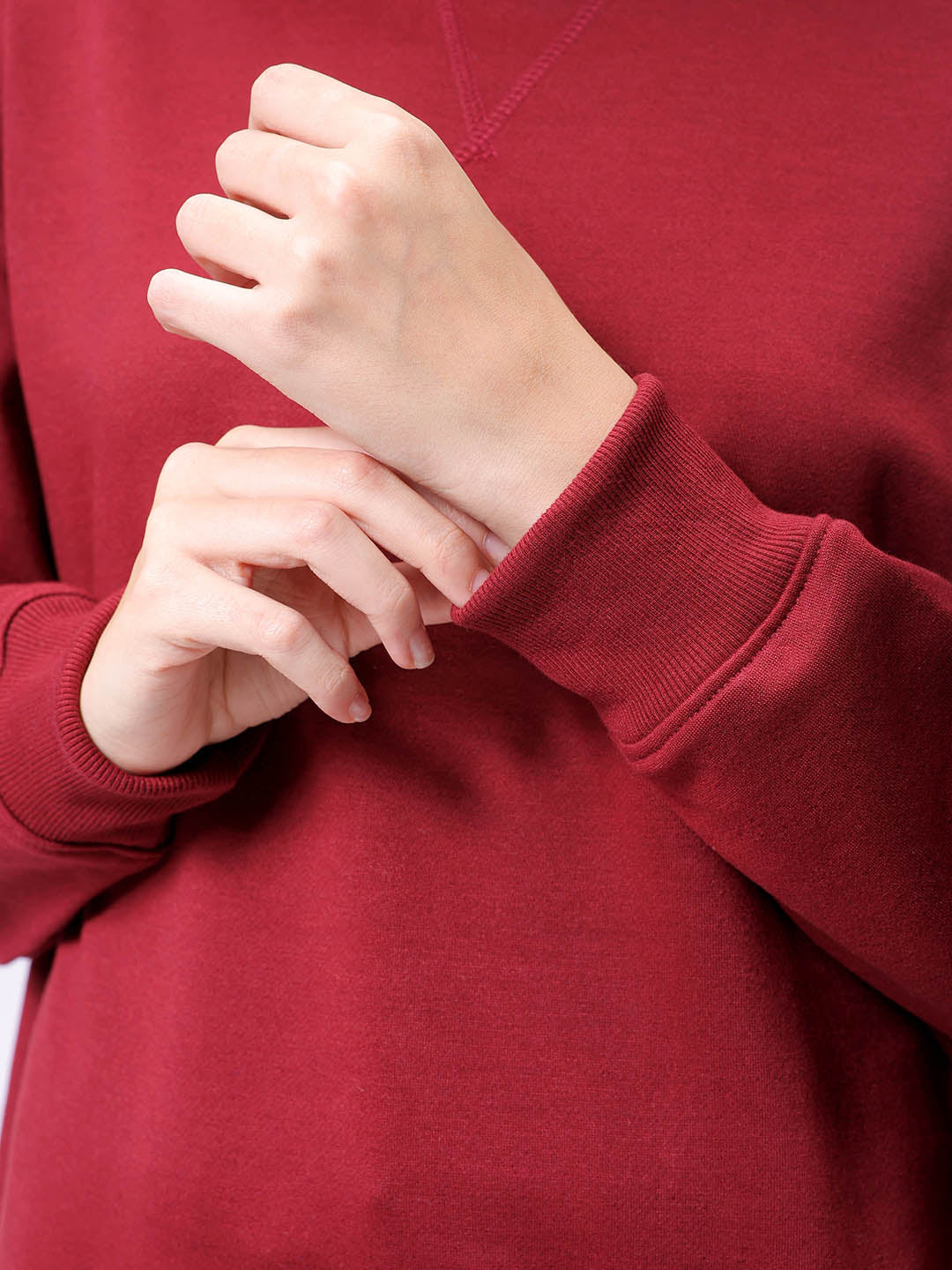 Women's Drop Shoulder Solid Crew Neck Sweatshirt