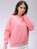 Women's Pink Boxy Solid Oversized Sweatshirt