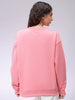 Women's Pink Boxy Solid Oversized Sweatshirt