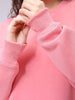 Women's Pink Boxy Solid Oversized Sweatshirt